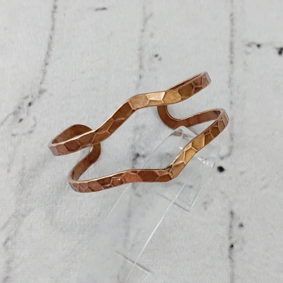 Copper Hammered Cuff Bracelet Item #1697 - Picture 1 of 3